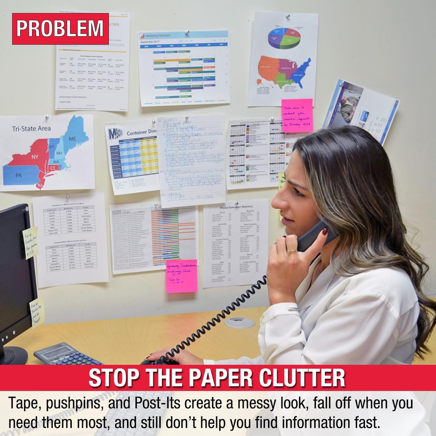 Ultimate Office AdjustaView 10-Pocket Desk Reference Organizer with Supplies Storage Base and EZ-Load Pockets to Hold 20 Sheets of Paper, Includes Fast Find Indexing Tabs (Colored Pockets)