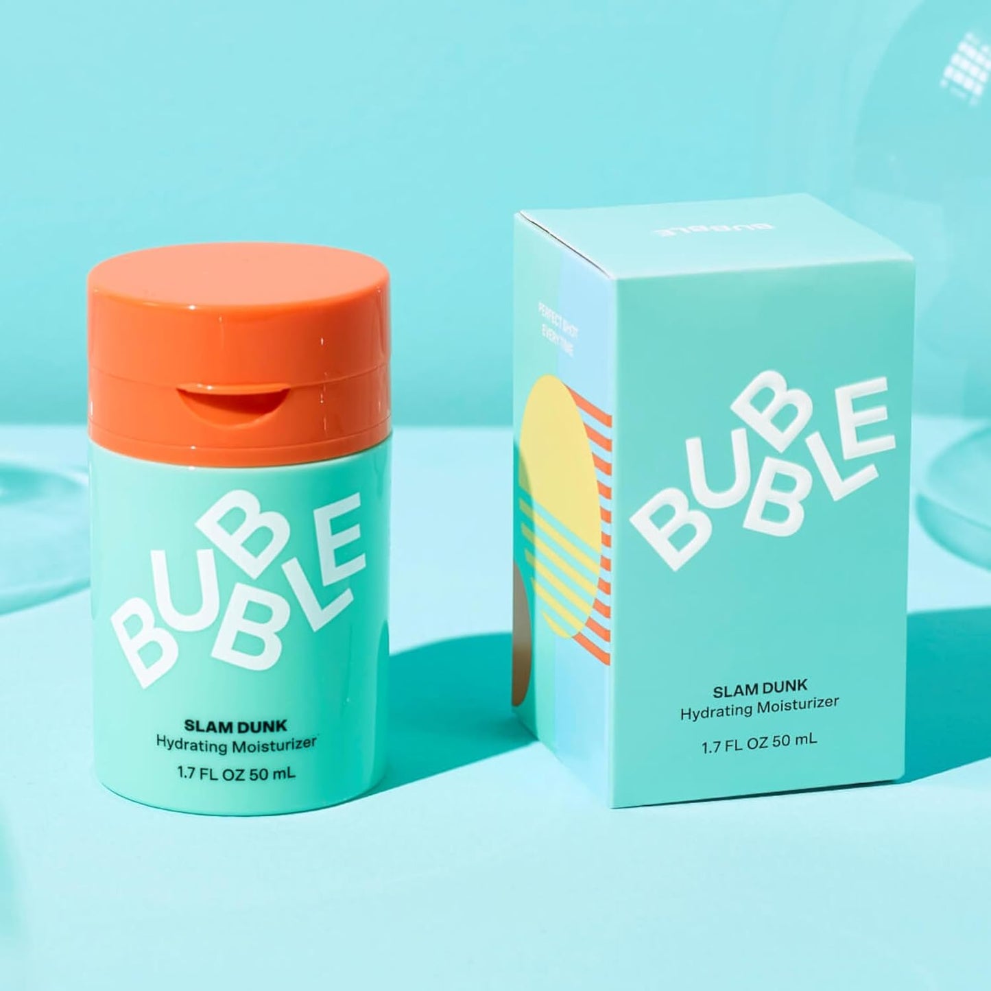Bubble Skincare Slam Dunk Hydrating Face Moisturizer - Travel Size Lightweight Face Lotion with Vitamin E + Aloe Vera - Daily Facial Moisturizer for Normal + Dry Skin with Blue Light Protection (50ml)