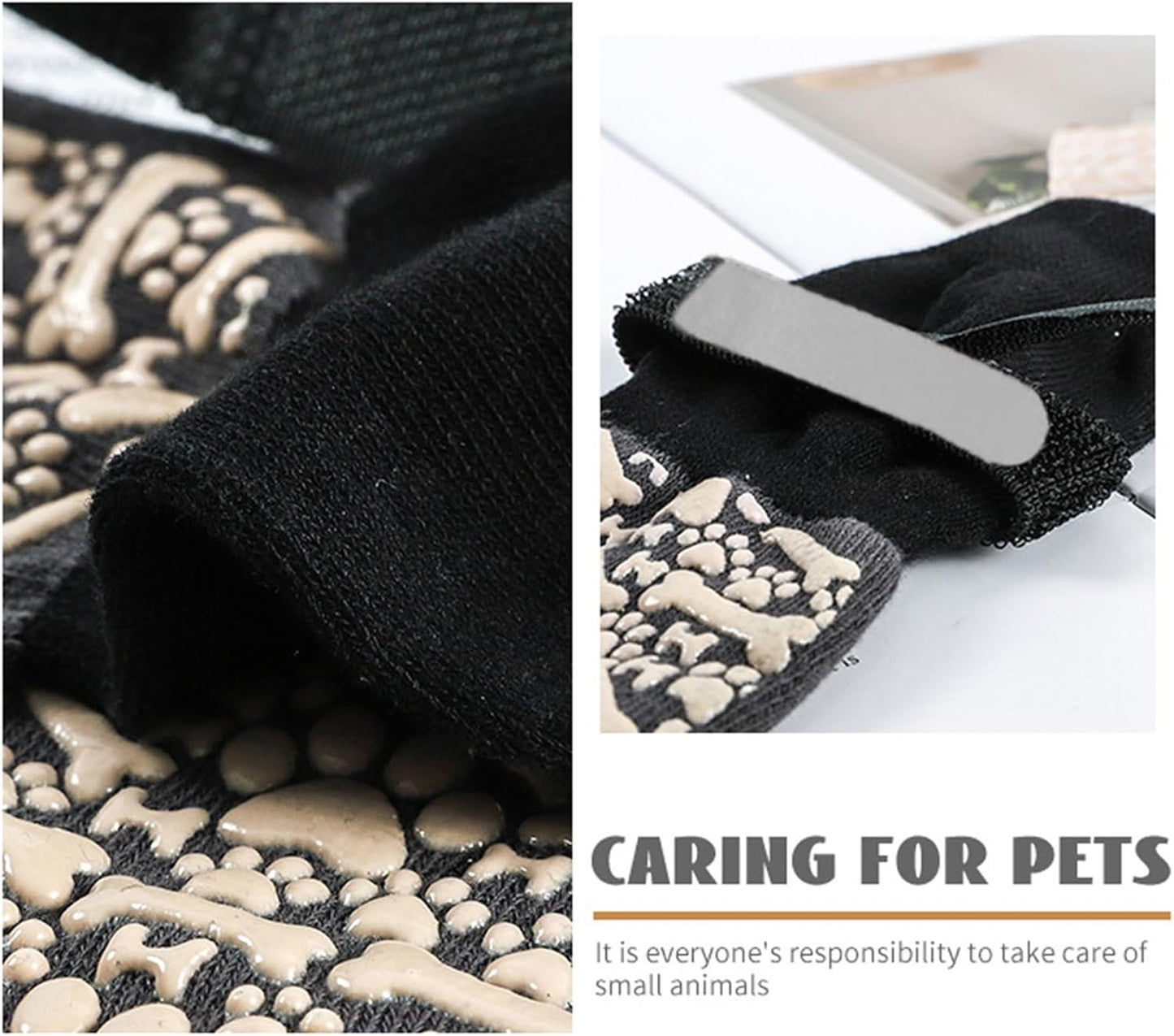 Anti Slip Dog Socks to Prevent Licking Paws, Dog Booties Shoes for Hot Pavement, Dog Socks with Grippers for Hardwood Floors, Senior Dog, Paw Protector (XS, Bone Pattern)