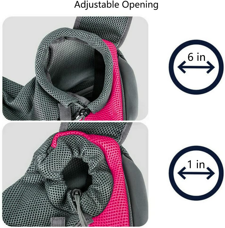 Kucehiup Pet Sling Carrier for Small Dogs Cats Breathable Mesh Travelling Hands-Free Puppy Backpack(Fits Approximately 3 lbs to 6 lb Pets)(Rose Red)