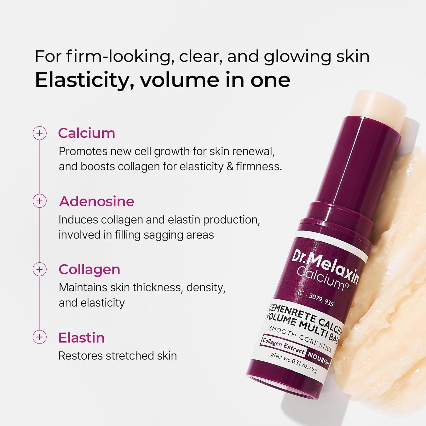 Dr.Melaxin Cemenrete Calcium Multi Balm 9g Korean Skin Care All In One Wrinkles Calcium Volume Stick Collagen Wrinkles Face Eye treatment Balm calcium stick for face