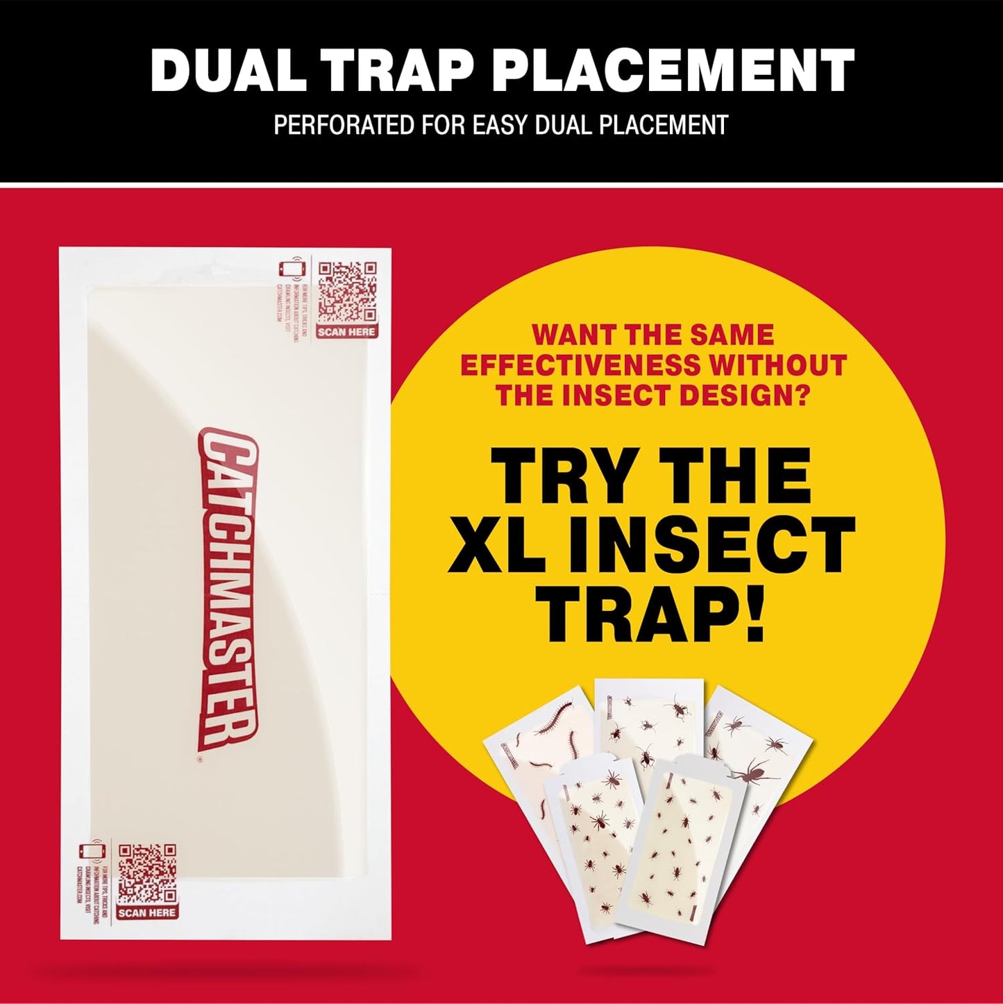 Catchmaster XL Extra-Strength Centipede & Spider Glue Traps 20-PK, Adhesive Bug Catcher, Spider, Cricket, Ant & Roach Traps for Home, Bulk Insect Glue Boards for House & Garage, Pest Control for Home
