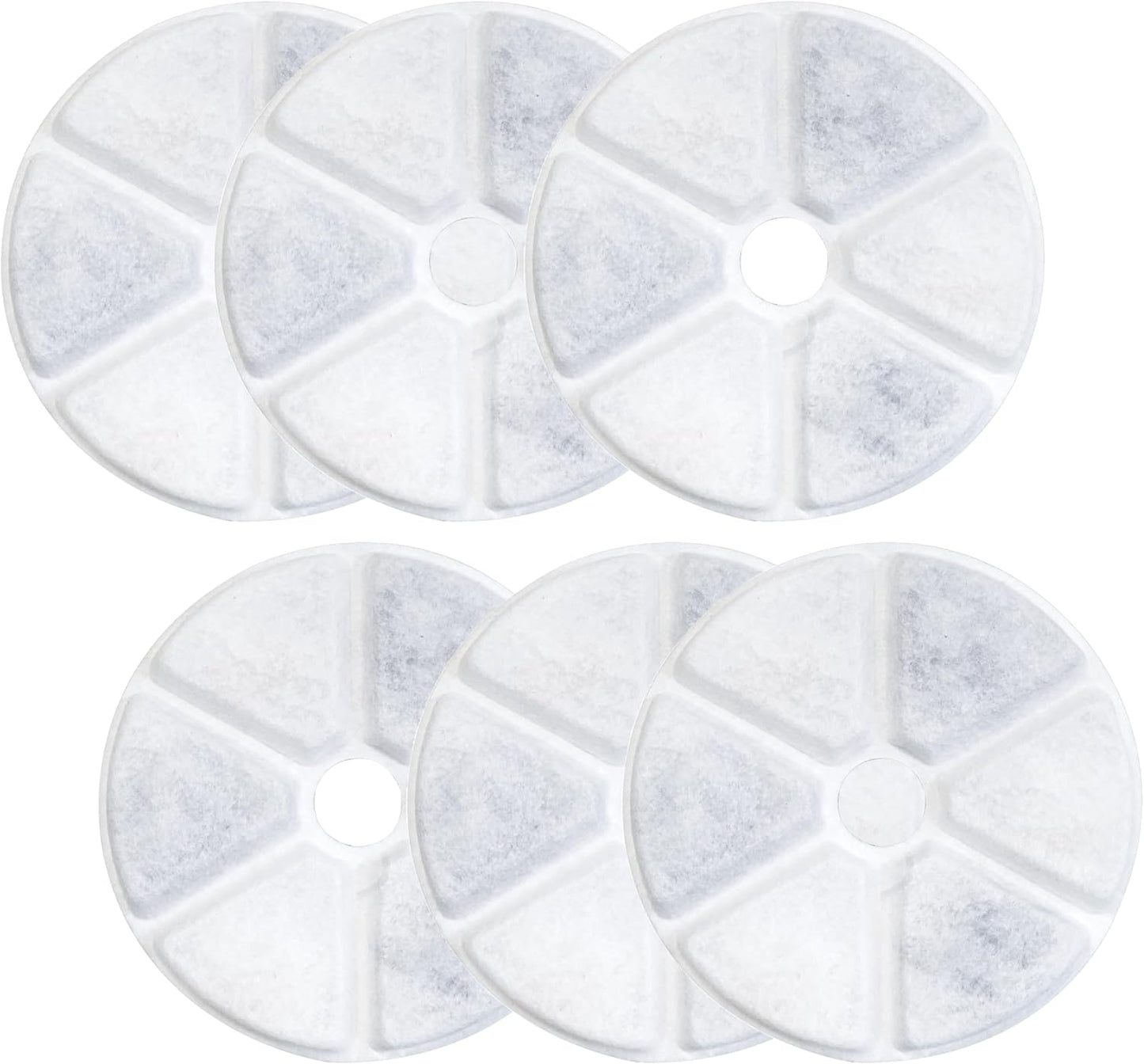 6 Pack Dog Water Dispenser Filter, No Spill Water Bowl Filter Replacement for Slow Drink Dog Water Feeder, Coconut Carbon Filter System Set of 6