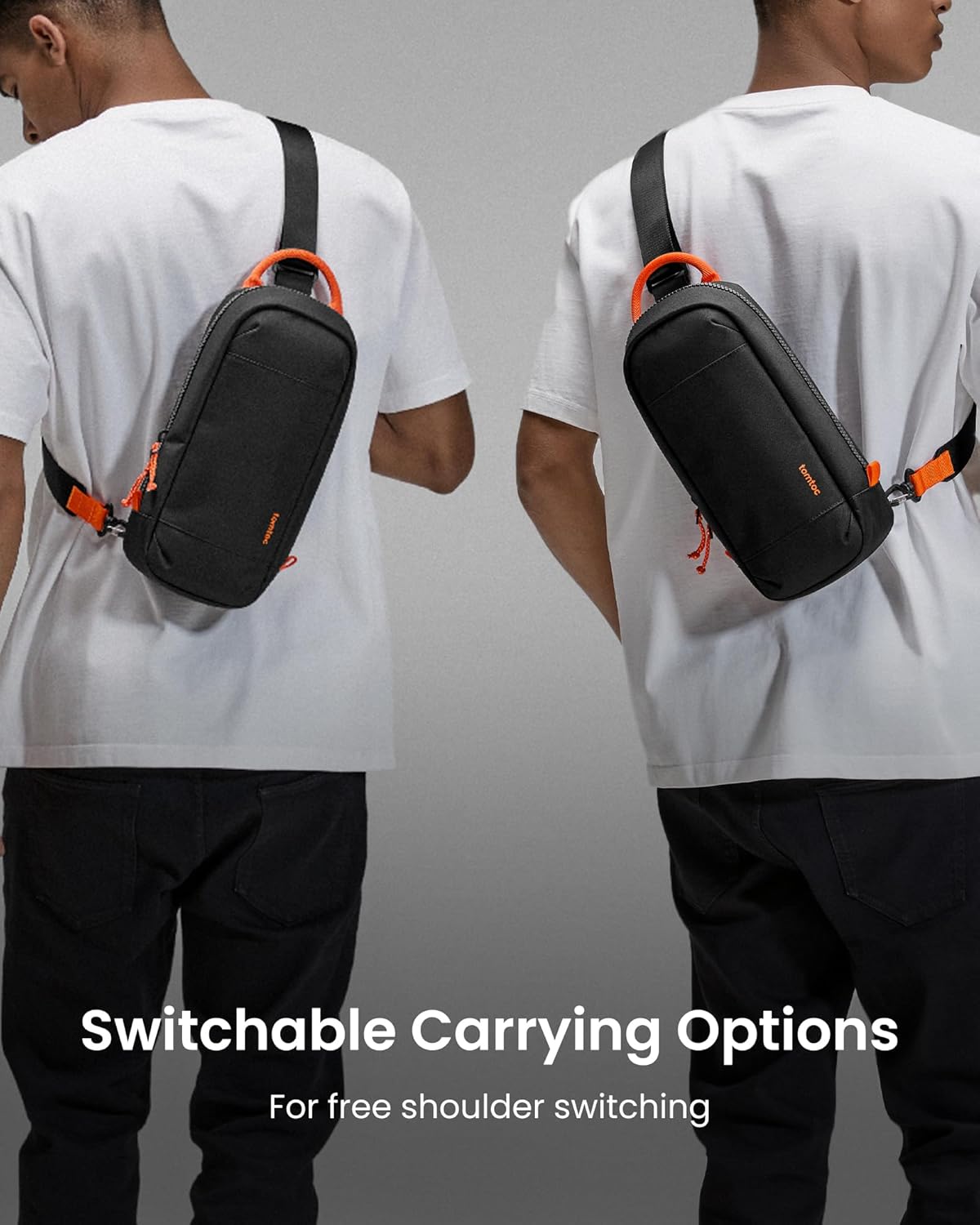 tomtoc Sling Crossbody Bag for Nintendo Switch 2, Protective Travel Chest Carrying Gaming Pouch with 8 Game Cartridges Slots