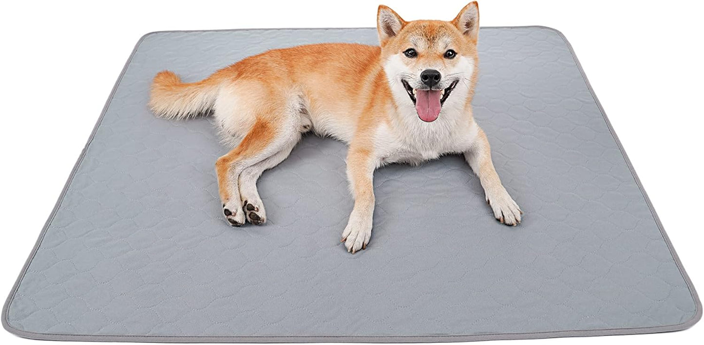 BODISEINT Washable Dog Pee Pads, Quilted Reusable Puppy Pee Pads for Dogs, Whelping Pads Dog Bed Pen Mat Absorbent Pet Dog Potty Training Pads for Playpen, Crate(36 x 41 Inch (2 Pack,Gray))
