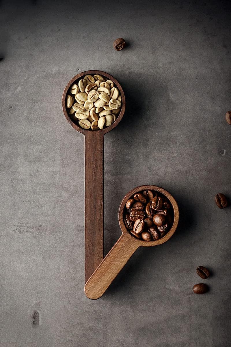 Coffee Spoons, ablespoon Scoop, Coffee Ground Spoon, Measuring for Ground Beans or tea, Soup Cooking Mixing Stirrer Kitchen Tools Utensils, 1 Wooden Tea Scoop (Walnut Wooden 3.86 in）