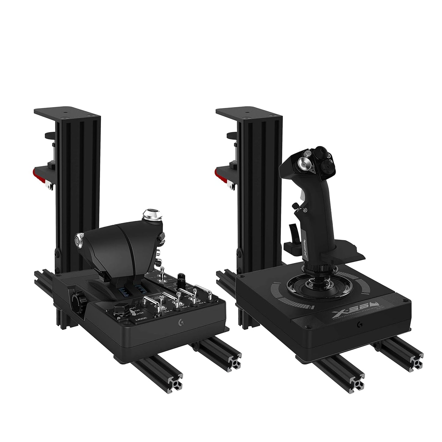 Hikig 2 Set Desk Mount for Flight Sim Game Joystick, Throttle and HOTAS Systems - Compatible With Logitech X56, X52, X52 Pro, Thrustmaster T-Flight HOTAS, T.16000M, TCA