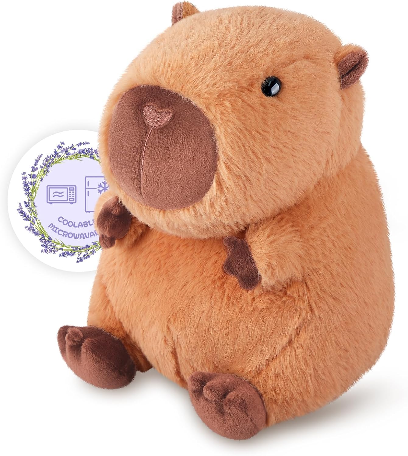 Heatable & Coolable Capybara Plush, Microwavable Stuffed Animal Heating Pad for Soothing & Relaxation, Lavender Scent Plush Toys for Stress Relief, Capybara Plushies Gift for Kids & Adults