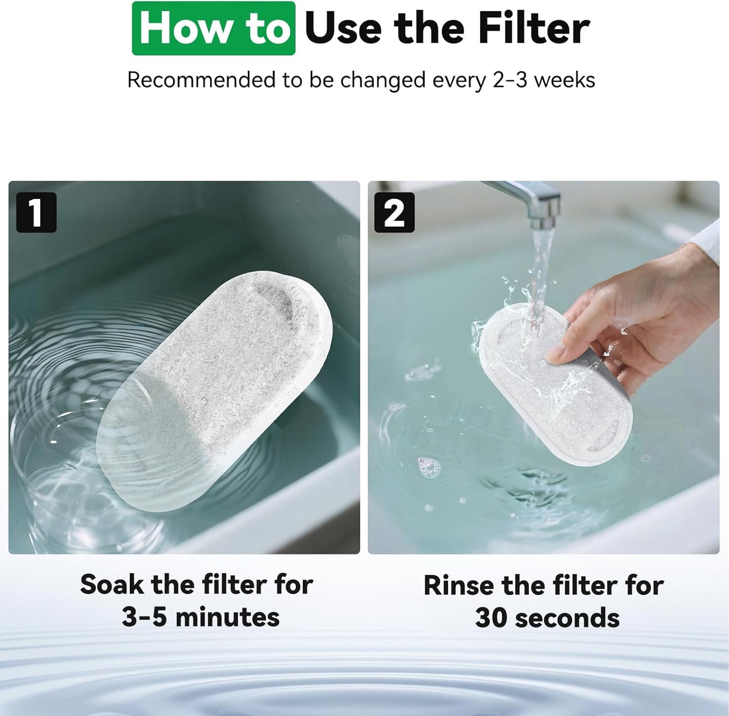 40 Packs for Cat Water Fountain Filters Replacement,Compatible with Tomxcute Cat Fountain Filter for 67oz/2L&108oz/3.2L Dog Water Dispenser (20 Replacement Water Filters & 20 Pre-Filter Sponges)