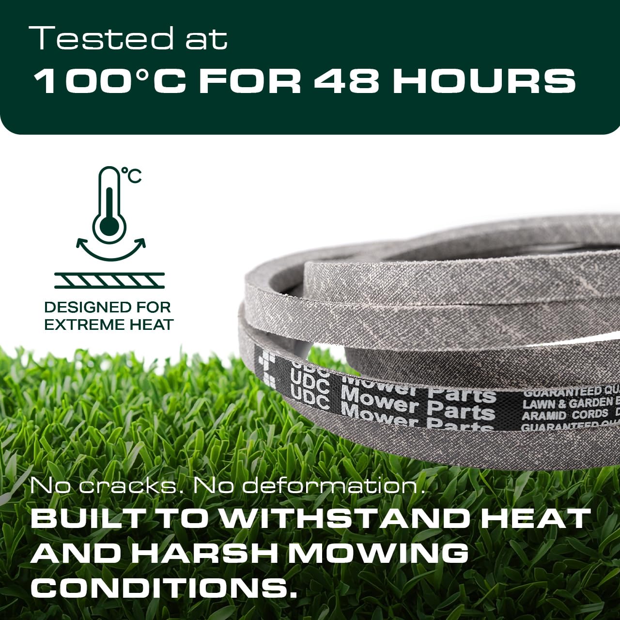 UDC Parts GX21833 Mower Deck Belt Replacement for John Deere 48 Inch D140 L130 L120 LA145 D160 E140 LA130 E170 D155 S170 E160 S140 Z255 GX20571 145 155C D150 E150 LA140 LA155/ Aramid Cord /141.7 inch