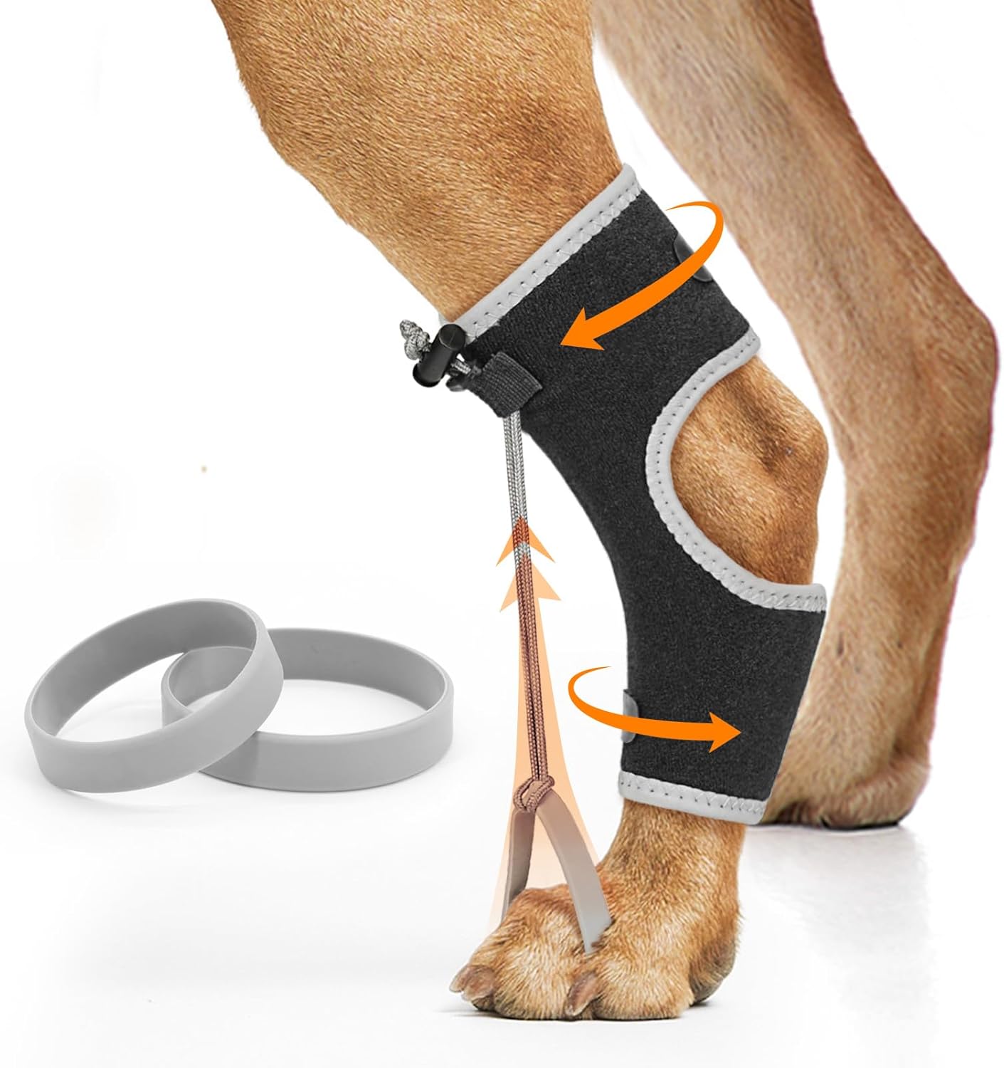 Supet Knuckling Brace for Dogs, Comfortable Foot Splint, Ankle Brace Back Leg for Toe Dragging Cause by Myelopathy, Sciatic Nerve Insufficiency & Herniated Disc (Black, M)