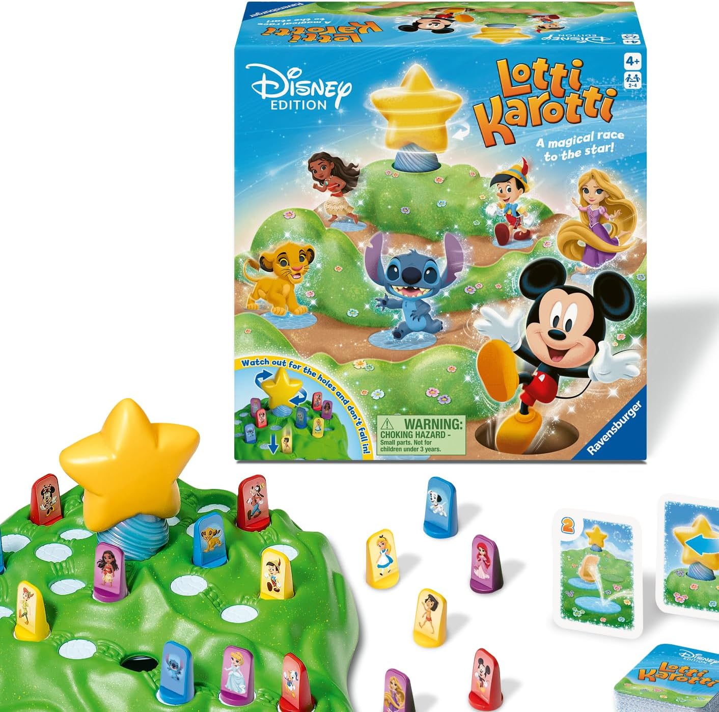 Ravensburger 24875 - Lotti Karotti Disney Edition, Adaptation of The Well-Known Classic Game with Disney Characters, Entertaining Race Game for 2 to 4 Children Aged 4 and Over