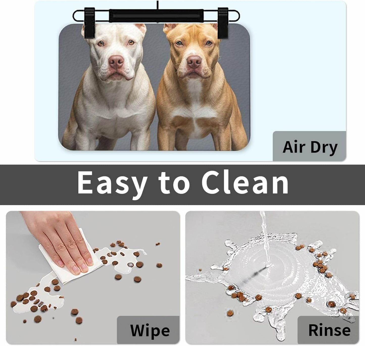 Pet Feeding Mat Leather Dog Food Mat Waterproof Pet Tablecloth Pitbull Dogs Pet Placemat for Dogs Absorbent Dog Bowl Mat Anti-Slip Dogs Mats for Food and Water