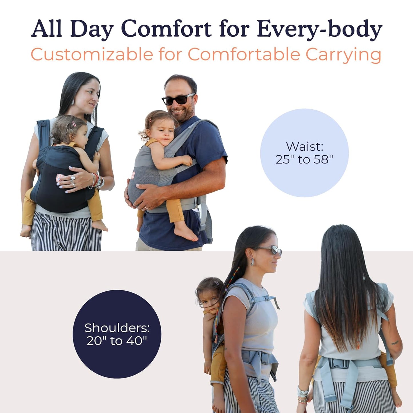 Beco Fly Lightweight Baby Carrier - Compact, Foldable & Ultralite Toddler and Baby Backpack Carrier with Carry Bag, Front & Back Carry in The Hip-Healthy “M”-Position (15–45 lbs) - Black
