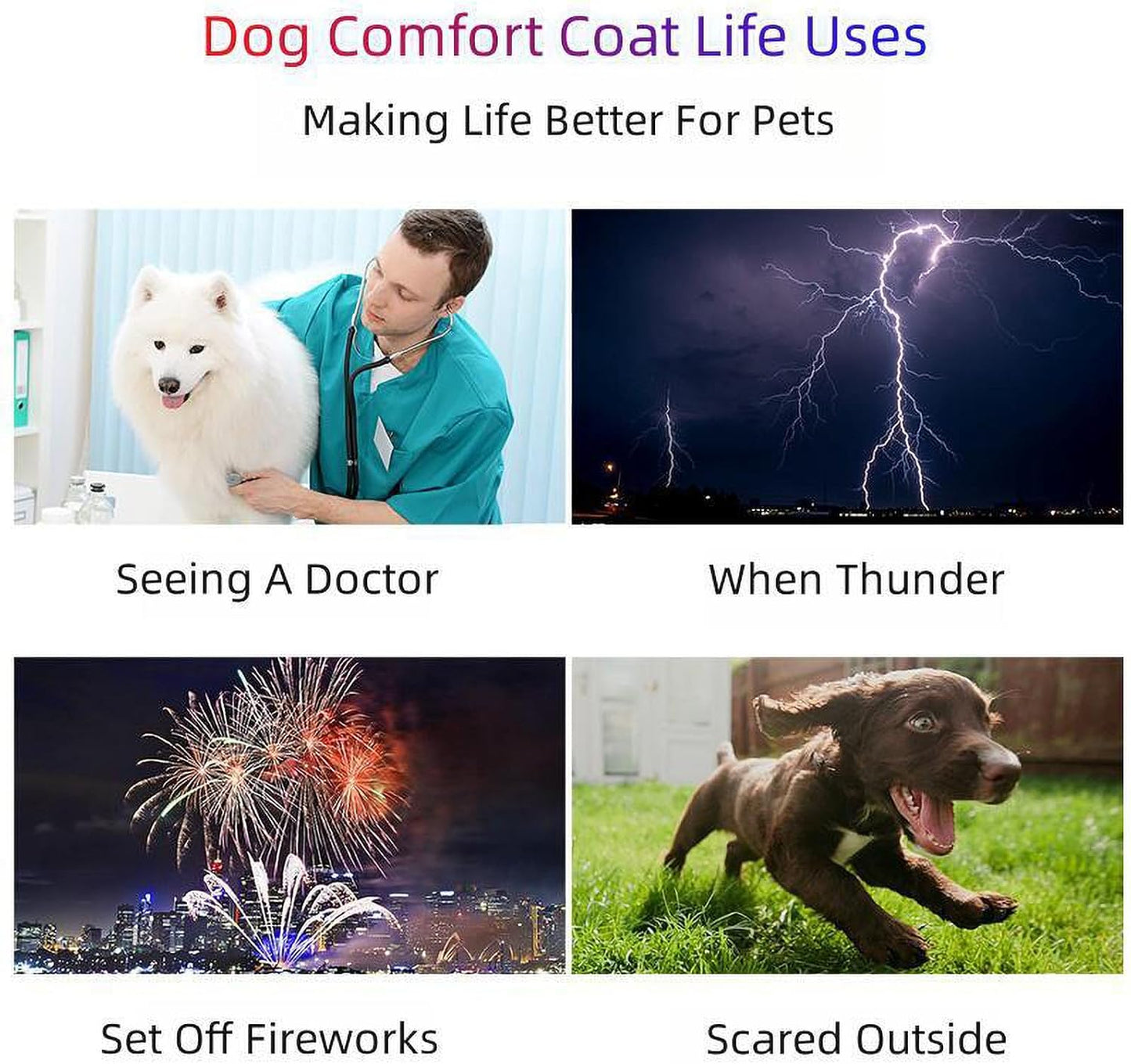 Dog Anxiety Vest Thunder Vest for Dogs Anxiety Dog Thunder Jacket for Thunderstorm,Travel and Vet Visits Pink S