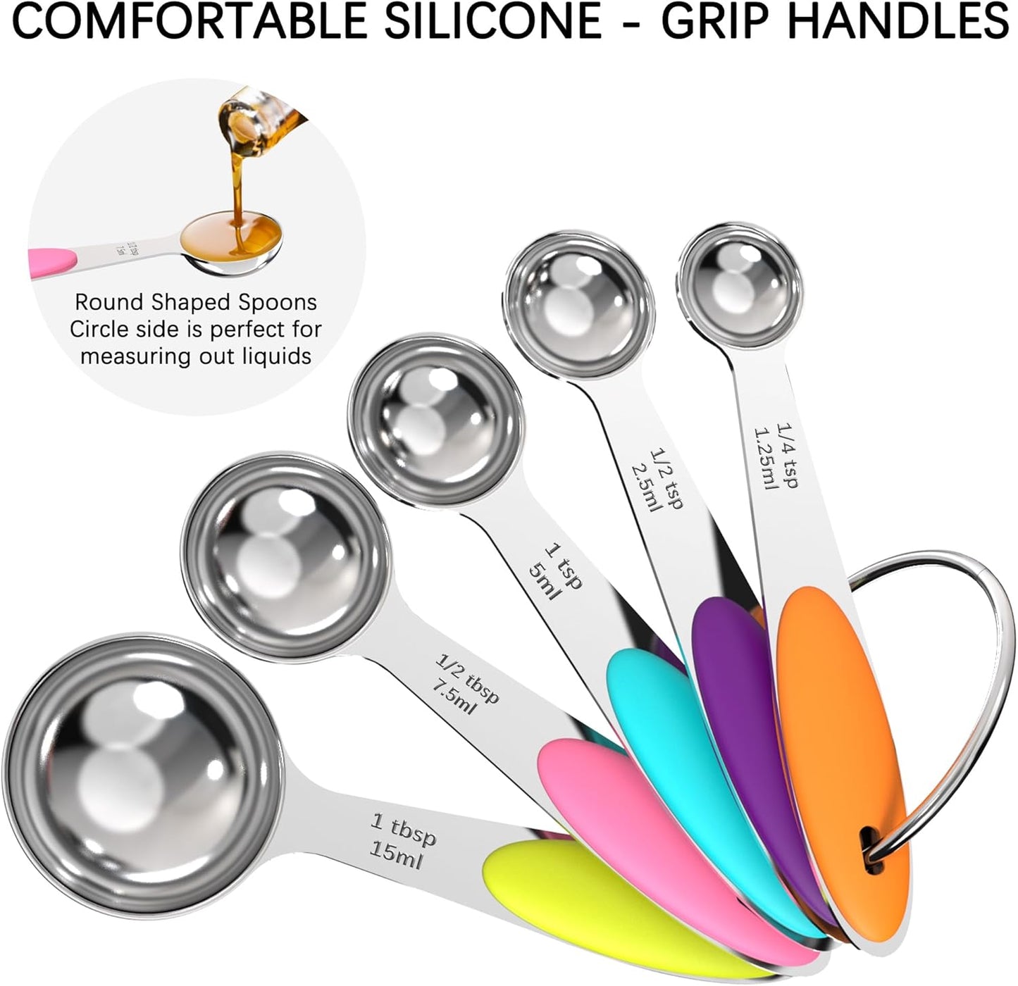TILUCK Measuring Cups and Spoons Set, Stainless Steel, Kitchen Utensils for Cooking and Baking (10)