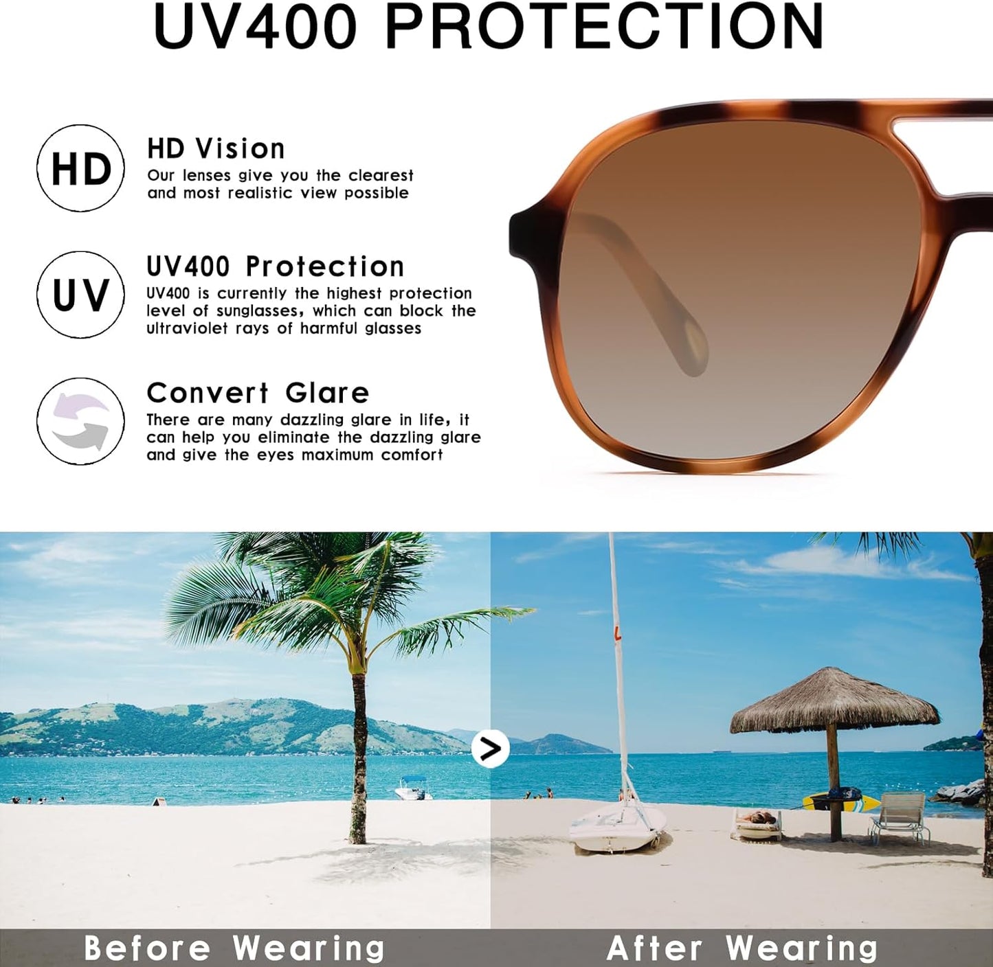 YDAOWKN Retro Square Aviator Sunglasses for Womens Mens Vintage 70s Double Bridge Sun Glasses