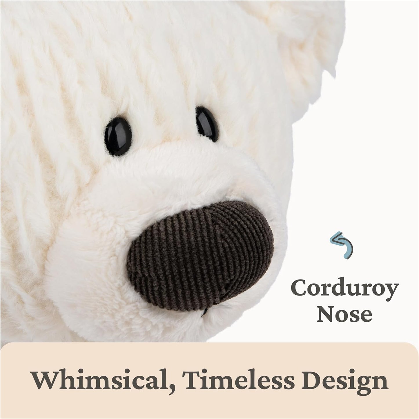 GUND Toothpick Cable, Teddy Bear Stuffed Animal for Ages 1 and Up, Cream/Offwhite, 15”