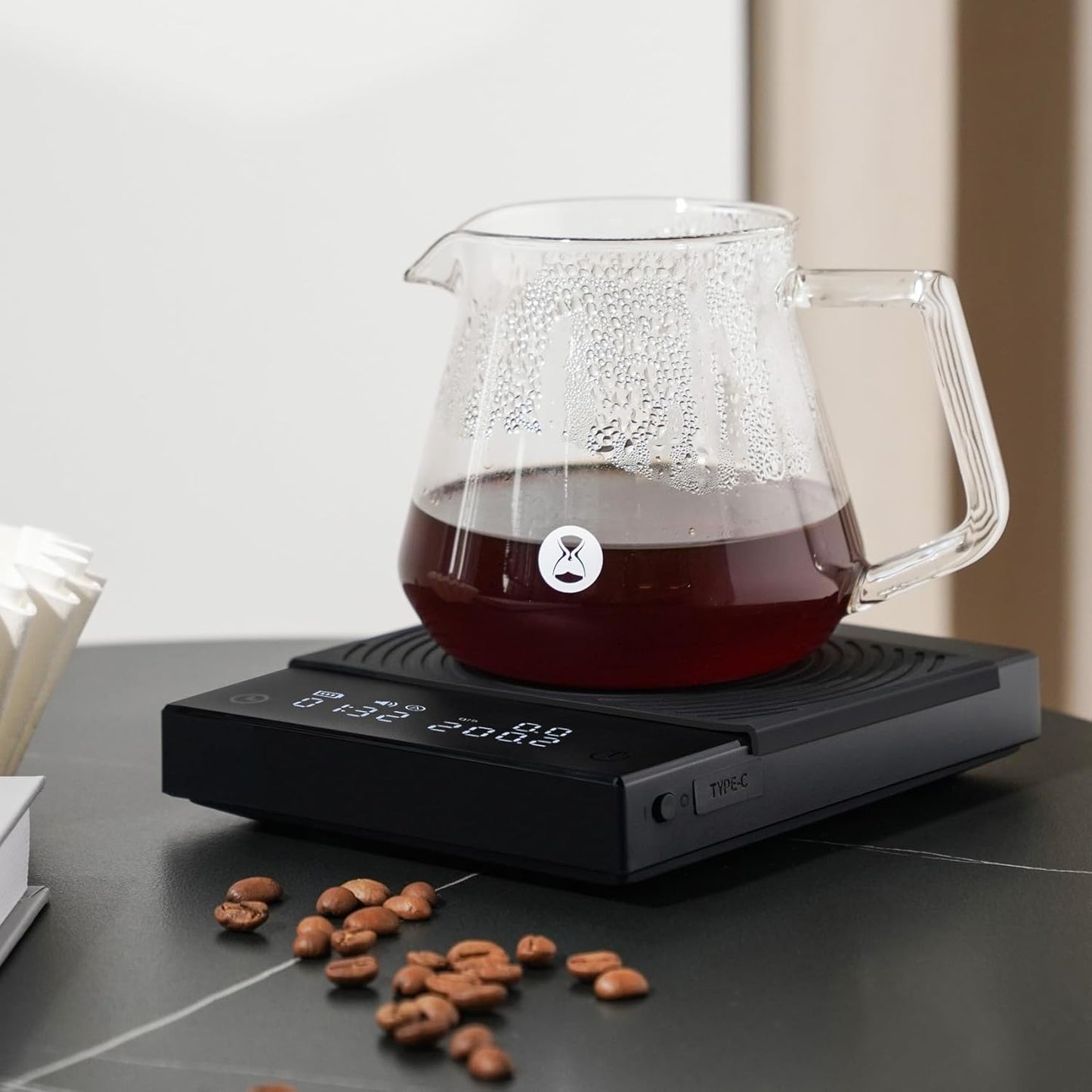 TIMEMORE Coffee Scale Basic 2.0 Electronic Espresso Scale with Water Flow Rate and Timer Function, Free Switching of Ounce/kg Units, Digital Scale for Kitchen/Baking/Cooking, Black
