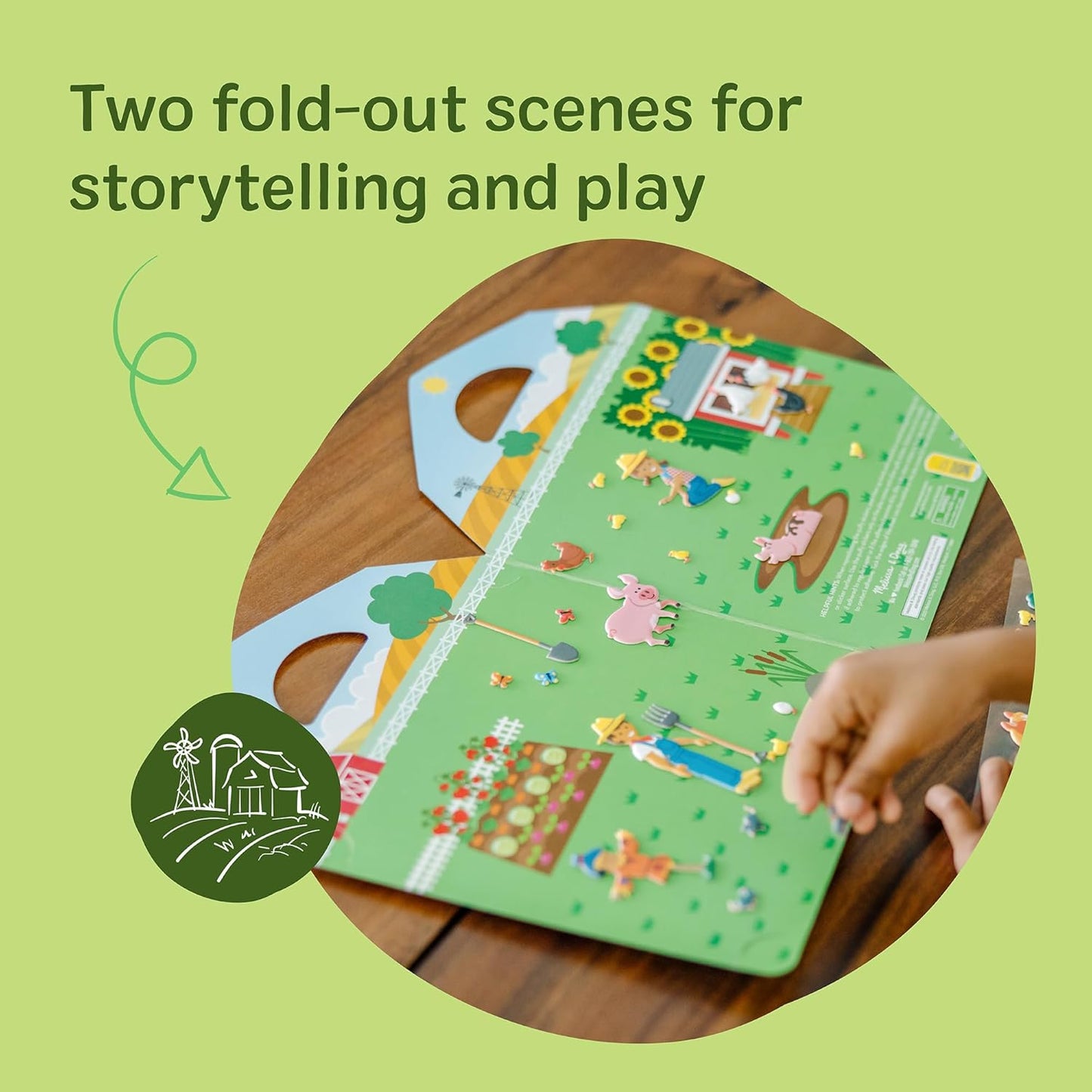 Melissa & Doug Puffy Sticker Play Set – On The Farm, 52 Reusable Stickers with 2 Fold-Out Scenes, Restickable Animal Arts and Crafts Activity Book for Kids Ages 4+ - FSC Certified