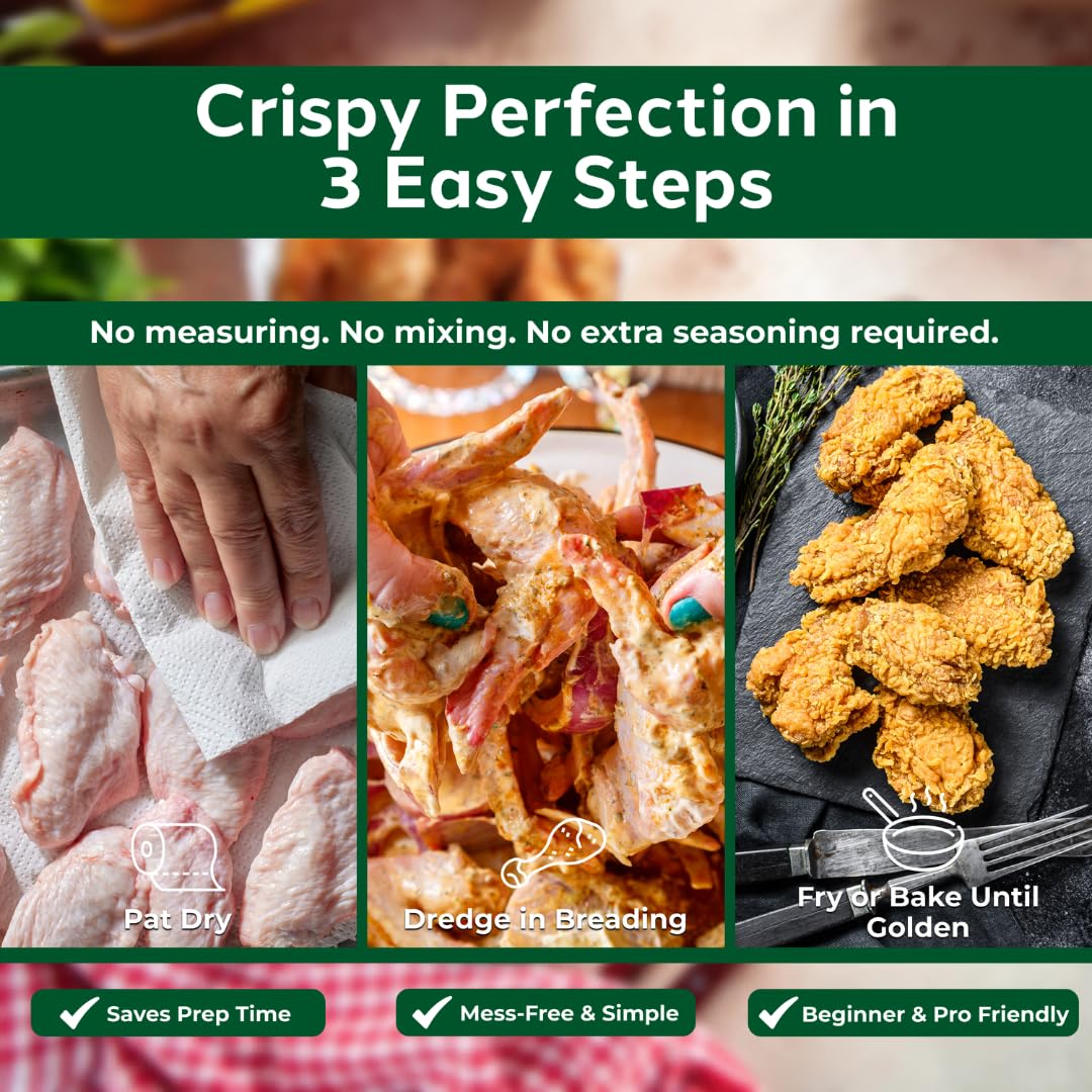 Everglades Pre-Seasoned All Purpose Breading Mix 12 oz – Crispy Coating for Fish, Chicken, Pork Chops, Vegetables, Okra, Fried Green Tomatoes & More – Made in USA