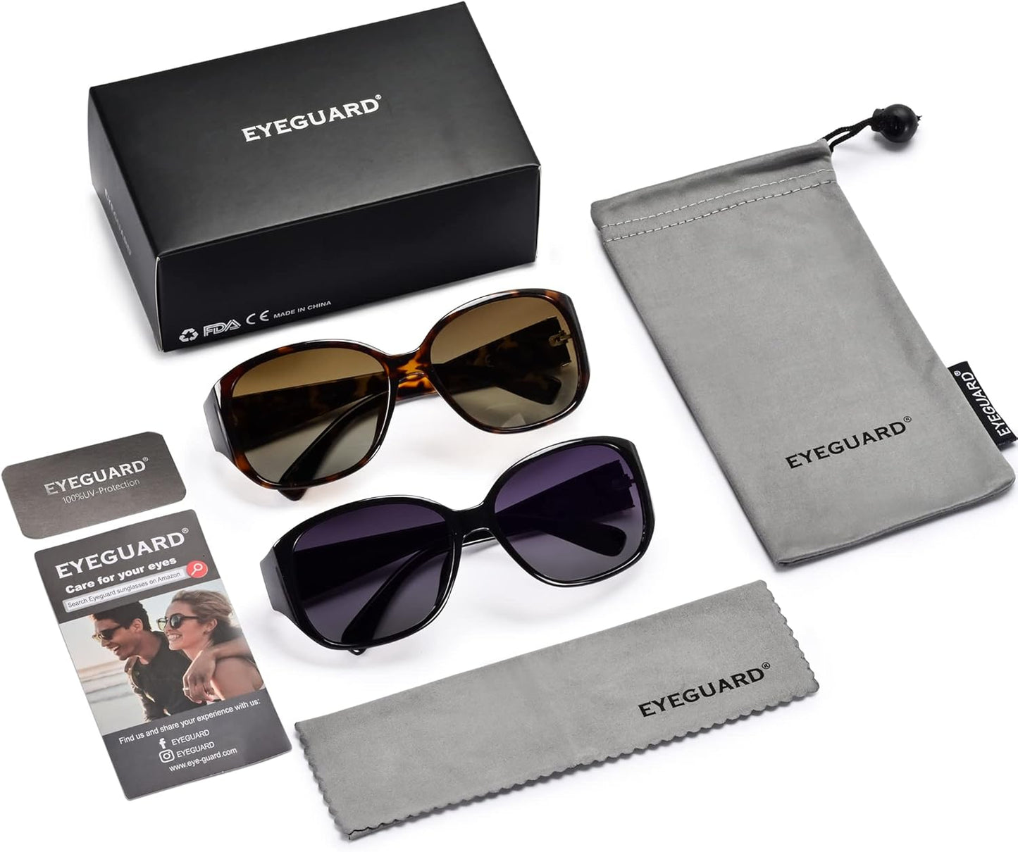 EYEGUARD Polarized Sunglasses for Women Retro Vintage Driving Sun glasses UV400 Protection