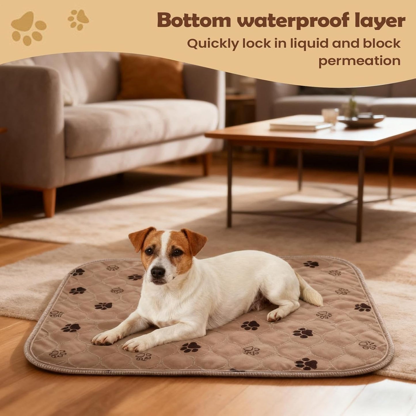 Puppy Pads Washable, Leak-Proof Quick-Dry Absorbent Potty Training Mat, Reusable Pee Pads for Dogs, Whelping, Indoor, Household, Bed, Sofa, Crate, Kennel, Playpen, , Gift, Holiday, Pet Care