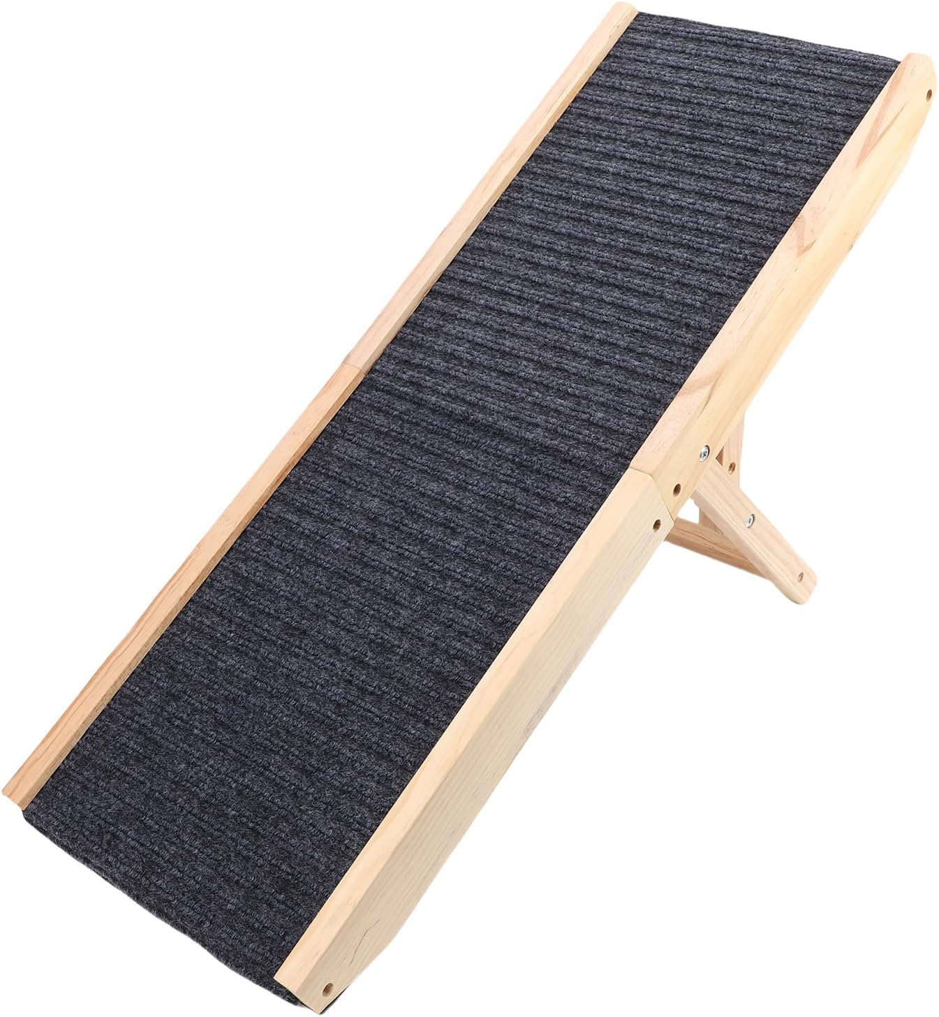 Luqeeg Foldable Dog Stairs, Portable Car Ramps, Anti Slip Wooden Dog Ramp Sturdy Gentle Slope Design Reduce Joint Pressure Space Saving Pet Stairs for Bed Couch Sofa Travel