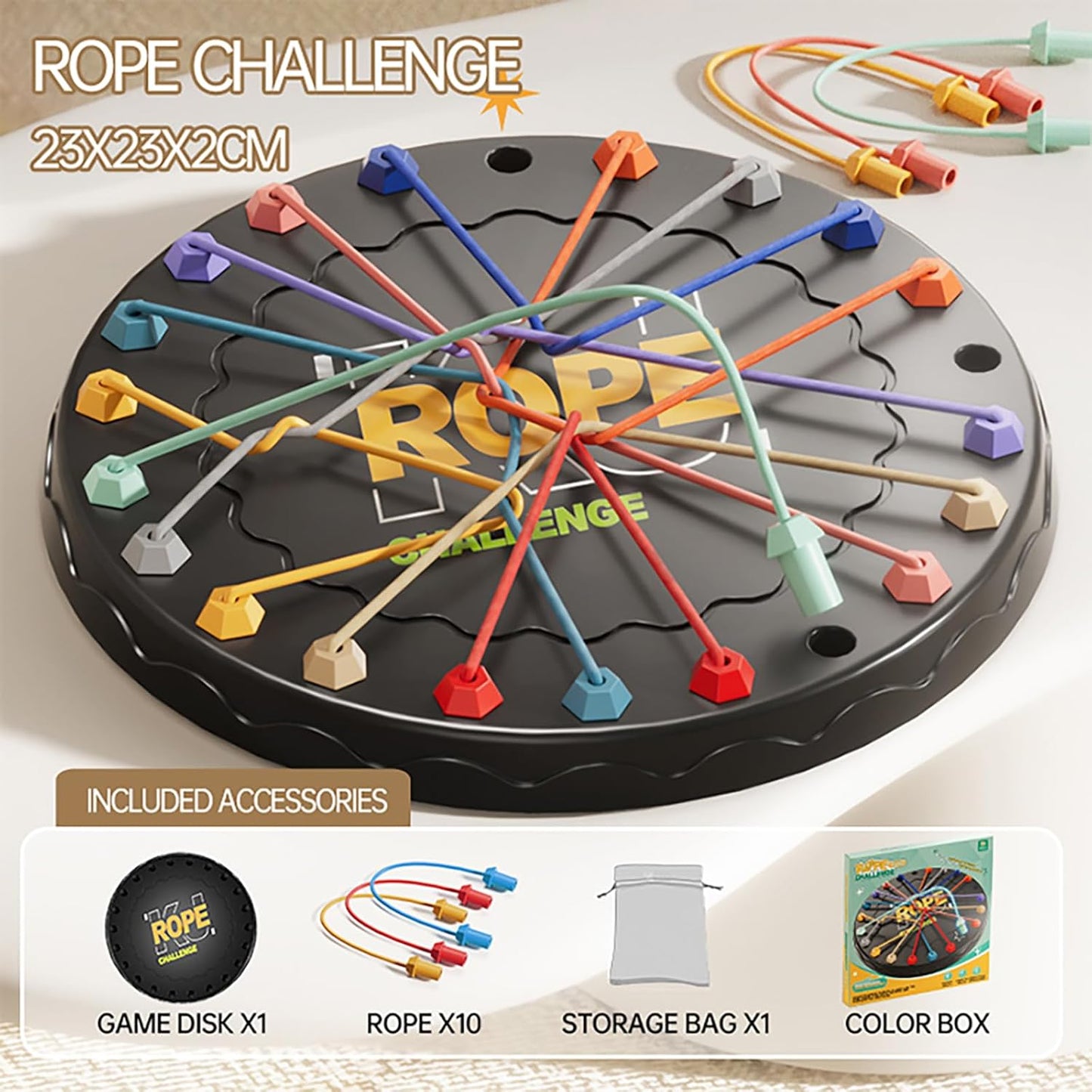Rope Untangling Puzzle Game, Educational Strategy Board Game for Kids & Adults, Family Travel Party Games with Multi-Level Challenges, Gifts for All Ages(Manual on Box) Easter Basket Stuffers