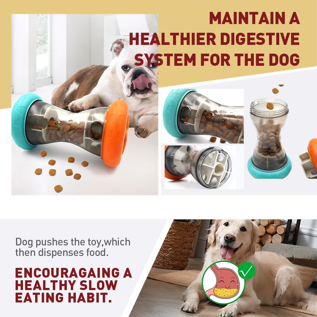 Interactive Dog Puzzle Toy | Treat Dispensing Slow Feeder for Small, Medium & Large Dogs | Chew Proof Enrichment Toy for Aggressive Chewers, Puppies & Bored Pets | Gifts