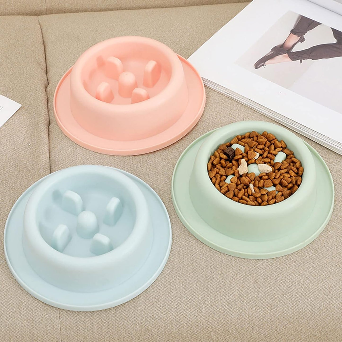 Dog Slow Feeder Round Bowl Interactive Fun Shape Bowls Bloat Stop Choking for Small Dogs Slow Feeder Dog Bowls Small Breed Wet Food Fun Shape Non Slip