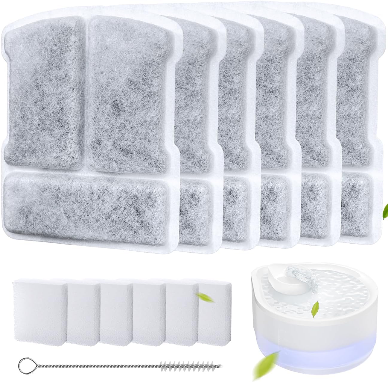 6 Pack Filters for Cat Water Fountain, Compatible with 2.5L Cat Water Fountain for CH-IWD004