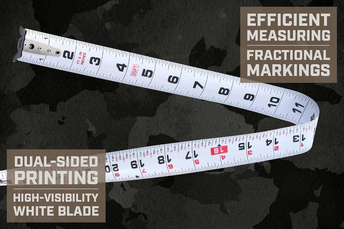 Spec Ops Tools 35-Foot Elite Series Magnetic Tape Measure, 1 1/4" Double-Sided Blade, Includes Fractional Markings, 12 Feet of Stand Out, Military-Grade Composite Case, 3% Donated to Veterans