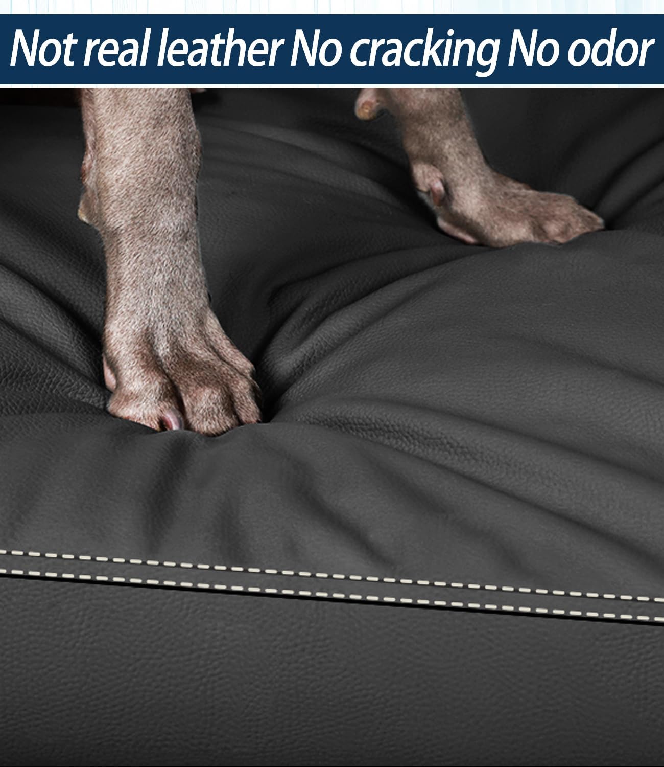 Waterproof Leather Dog Bed Crate Mat Pet Pad for Large Dogs, Wipeable Easy to Clean Vinyl Mattress, Pee Proof Kennel Liner Suitable for Pet Up to 120 lbs
