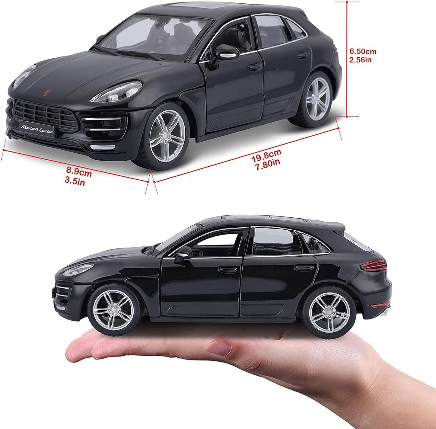Bburago 1:24 ScalePorsche Macan Diecast Vehicle, Metallic Black