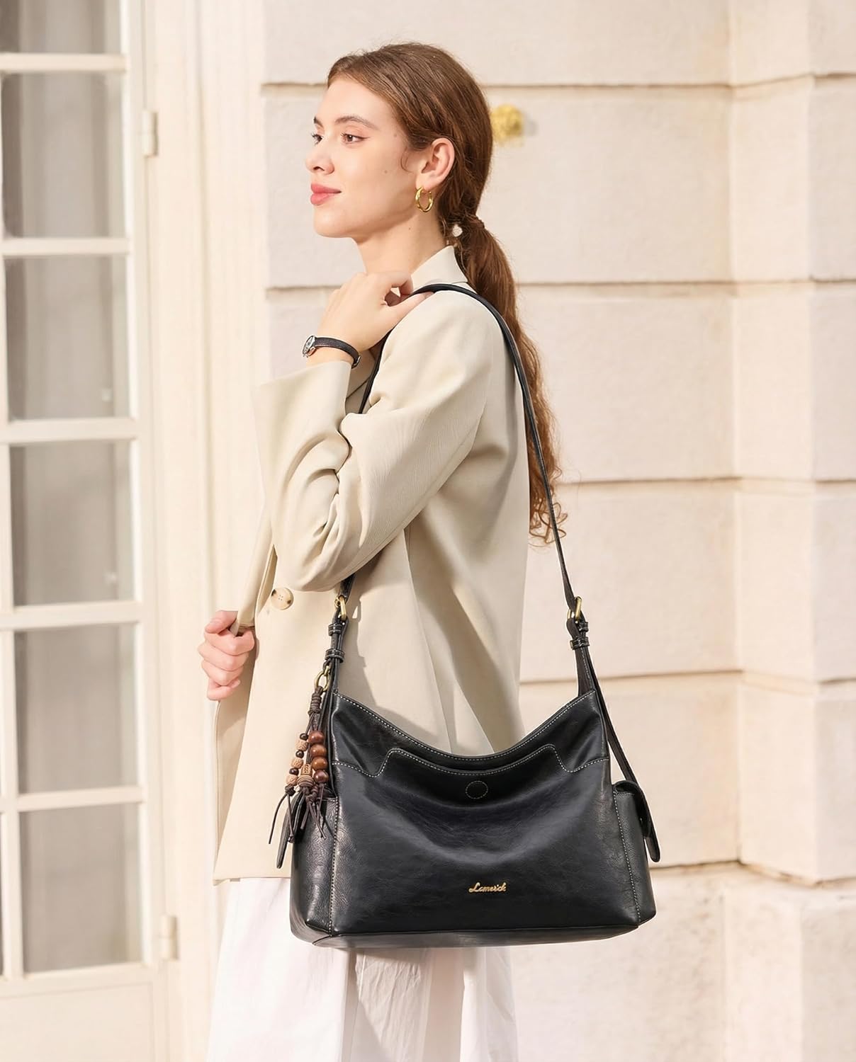 LOVEVOOK Hobo Purses for Women,Soft Faux Leather Crossbody Purse with Tassel Charms,Women's Shoulder Handbags for Daily