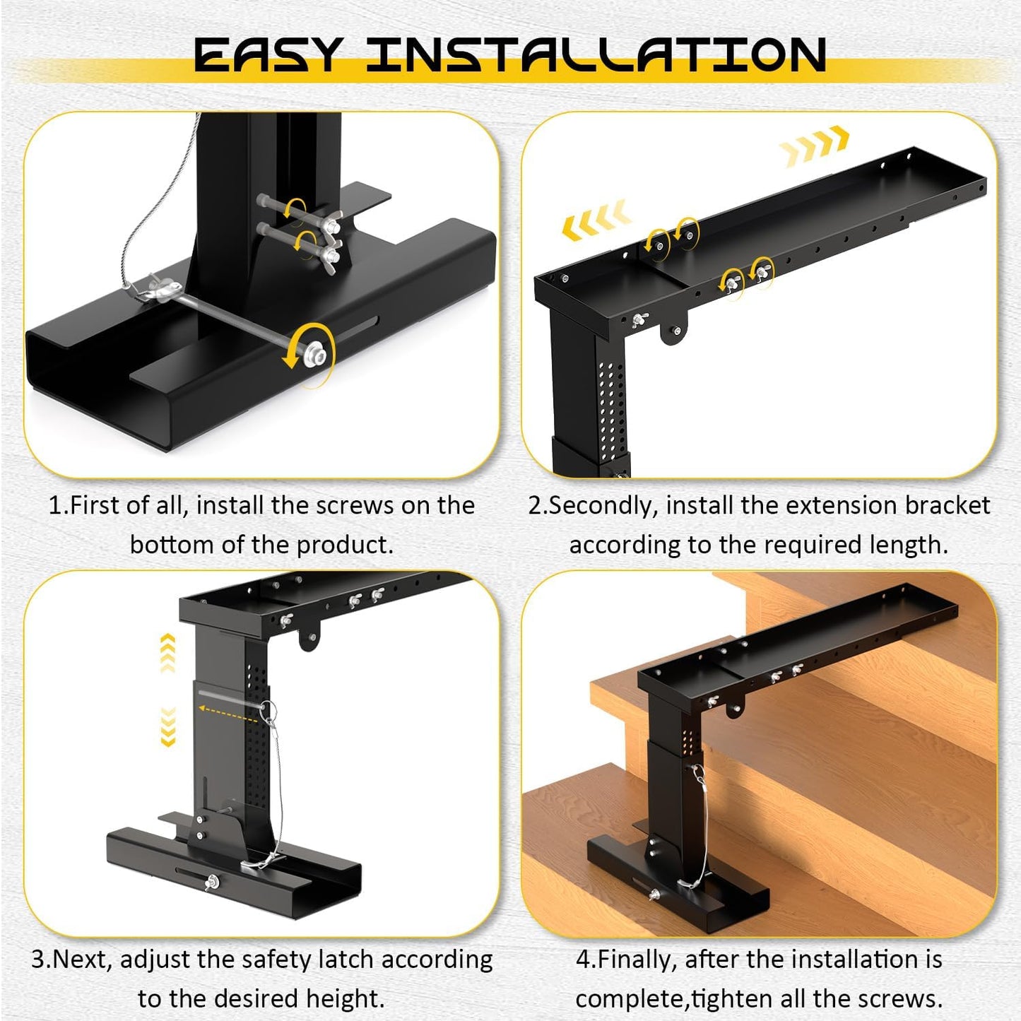 Ladder Leveler Pro, for Extension Ladders and Single, Ladder Leveler for Stairs, Adjustable Length 20 "-29.6" and Height Range 10.5 "-17.7" Heavy Duty Ladders Lifter Stabilizer Platform