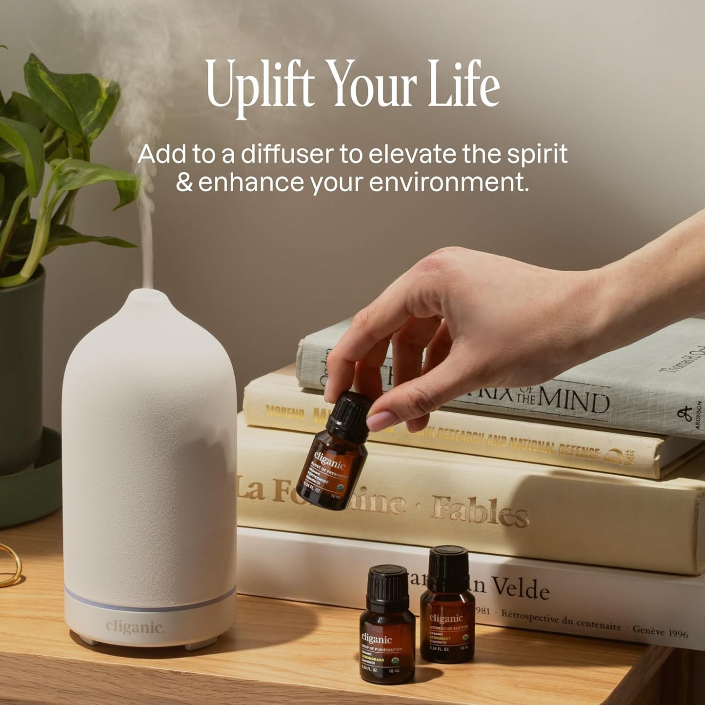 Cliganic Organic Aromatherapy Essential Oils Gift Set (Top 8 - The Iconics), 100% Pure - Peppermint, Lavender, Eucalyptus, Tea Tree, Lemongrass, Rosemary, Frankincense & Orange