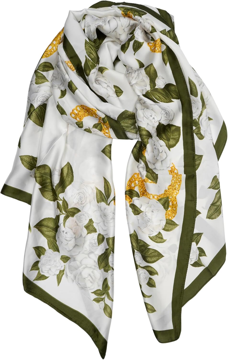 YOUR SMILE Large Mulberry Silk Feeling Long Stain Scarf Lightweight Sunscreen Shawls Wraps for Women