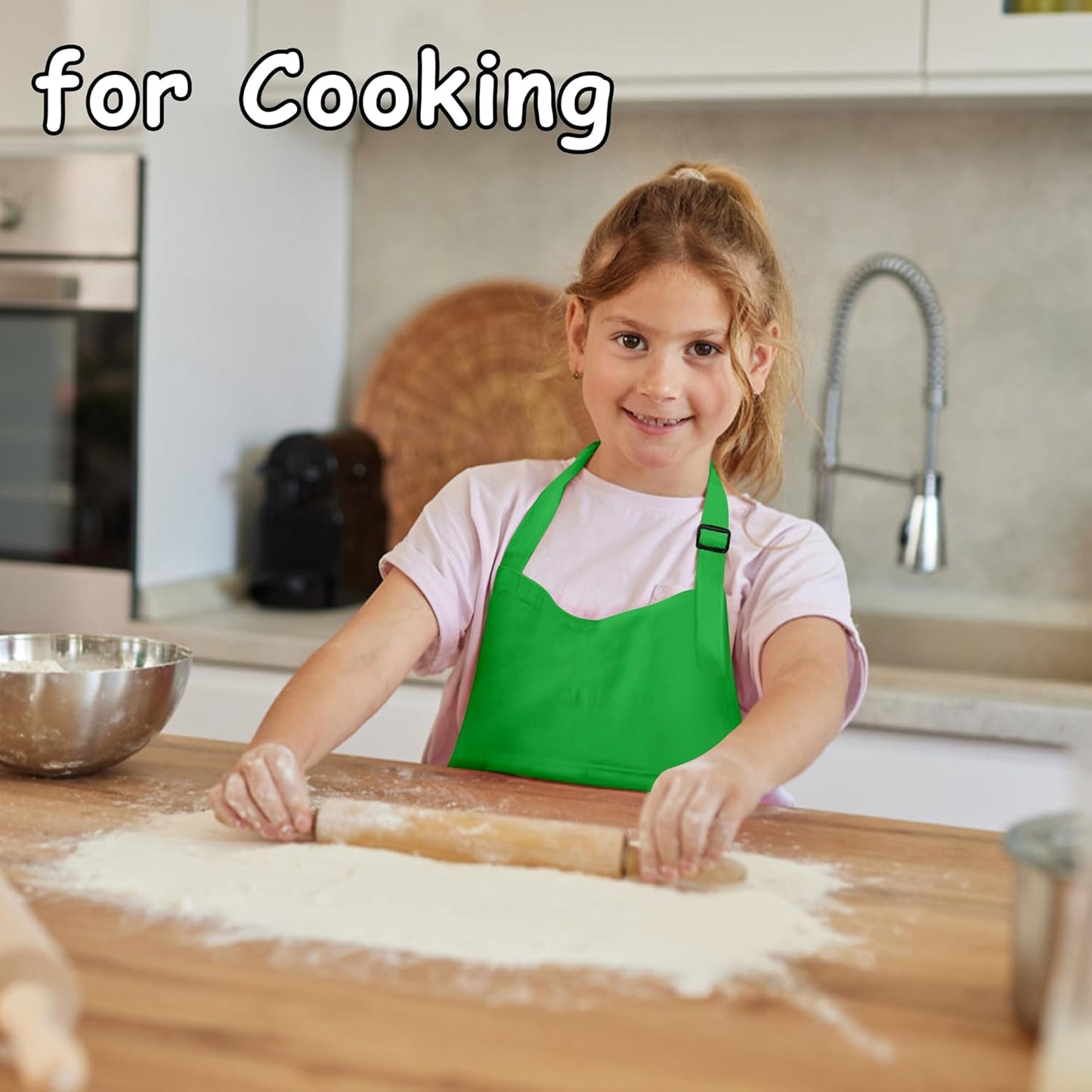 2Pcs Kids Aprons Children Artists Aprons with Pockets Adjustable Chef Aprons for Cooking Kitchen Backing Painting