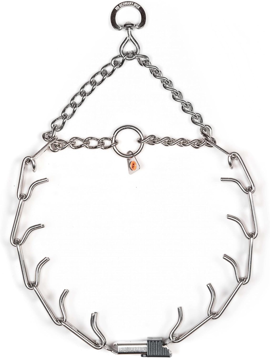 Herm Sprenger Dog Training Prong Collar with Quick Release Cliclock Buckle and Swivel Ring | Adjustable Length Stainless Steel Collar Made in Germany for Large Dogs up to 20" Neck (3.2mm Prongs)
