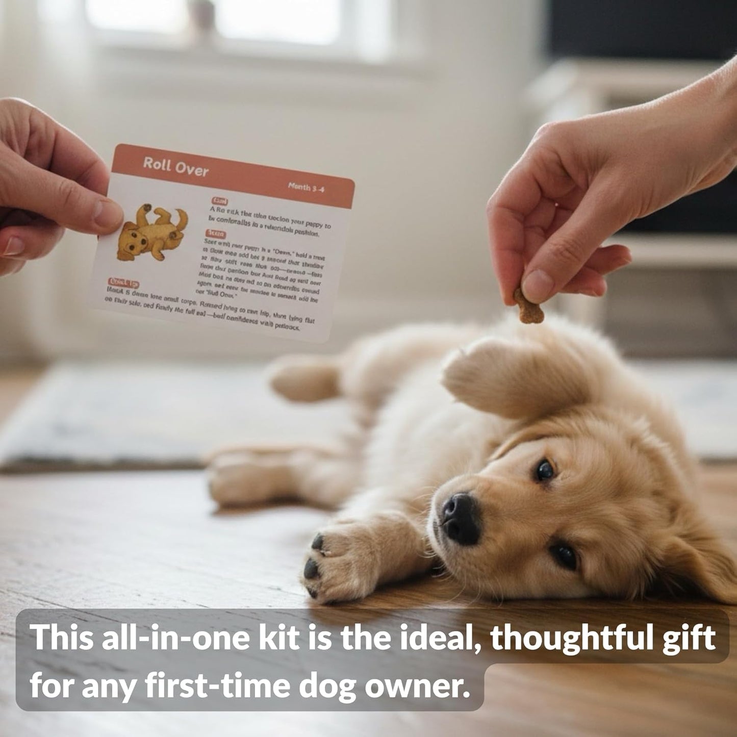 Puppy Training Cards - Complete Raising Dog Kit with Clicker - Replaces Dog Training Book & Journal - 50 Stage by Stage Guide Cards (8 Weeks to 2 Years)