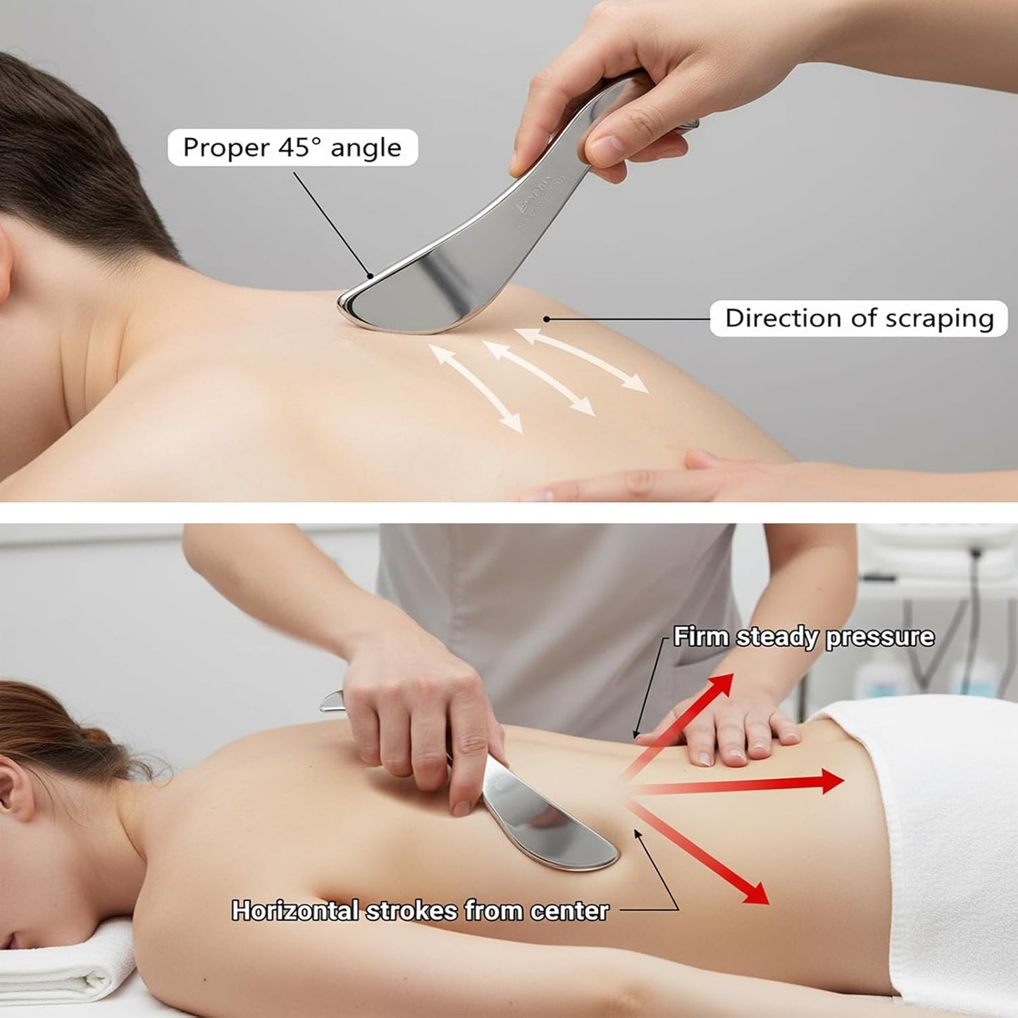 BYYDDIY Stainless Steel Gua Sha Muscle Scraper Tool,Scar Tissue Tool,Physical Therapy Tools,Muscle Scraping Tool,Guasha Massage Scraper,IASTM Tools,Skin Scraping Tool,Soft Tissue Massage Tool