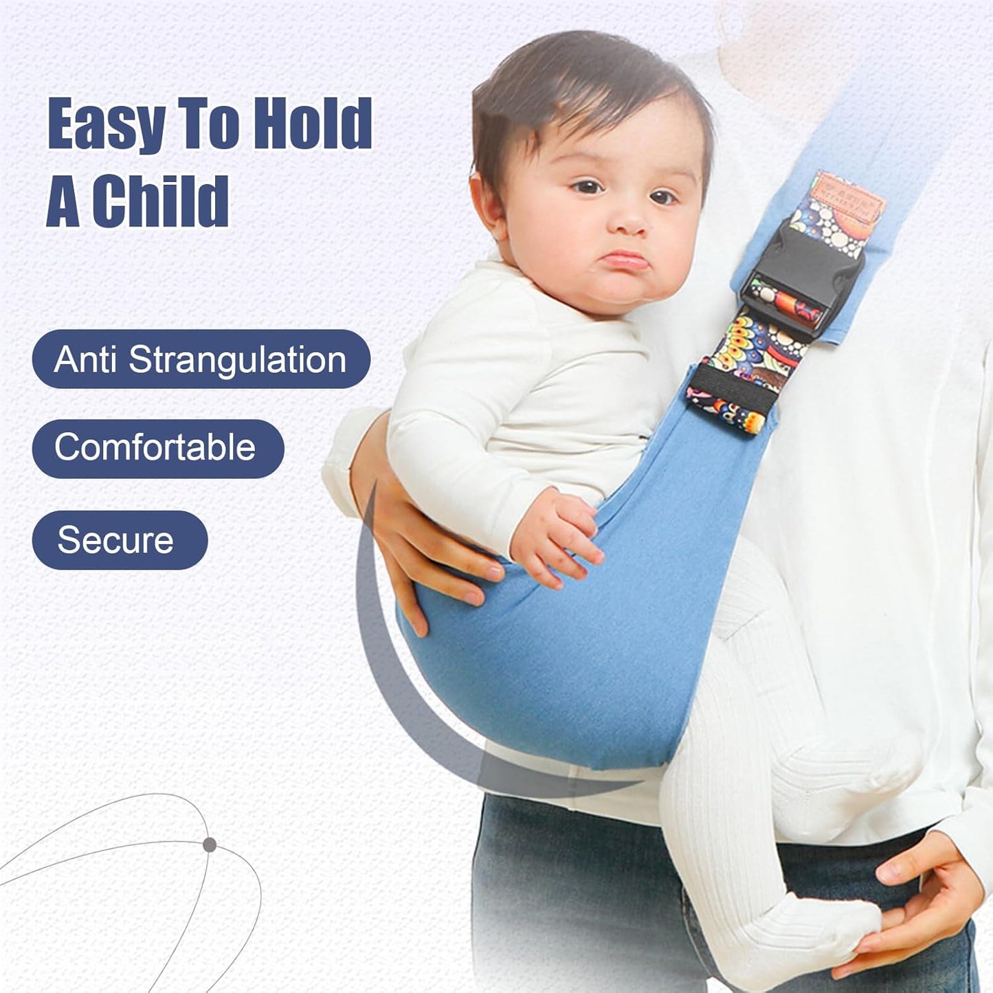 Baby Sling Carrier,Baby Sling,Toddler Carrier,Adjustable and Non-Slip Hip Seat Carriers Carrying 10-30 lbs(Black)
