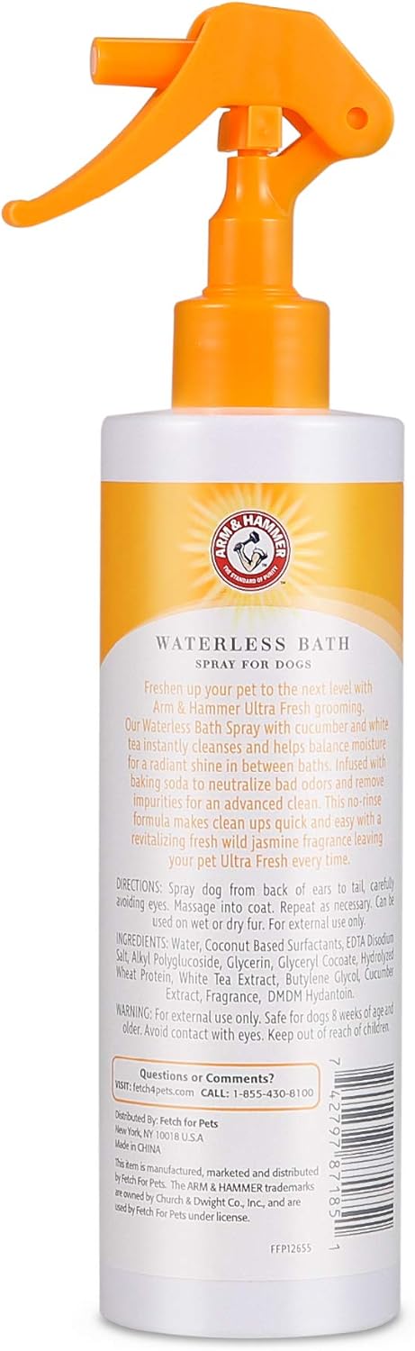 Arm & Hammer for Pets Ultra Fresh Waterless Bath Spray in White Jasmine Scent | Dry Dog Shampoo, Deodorizer