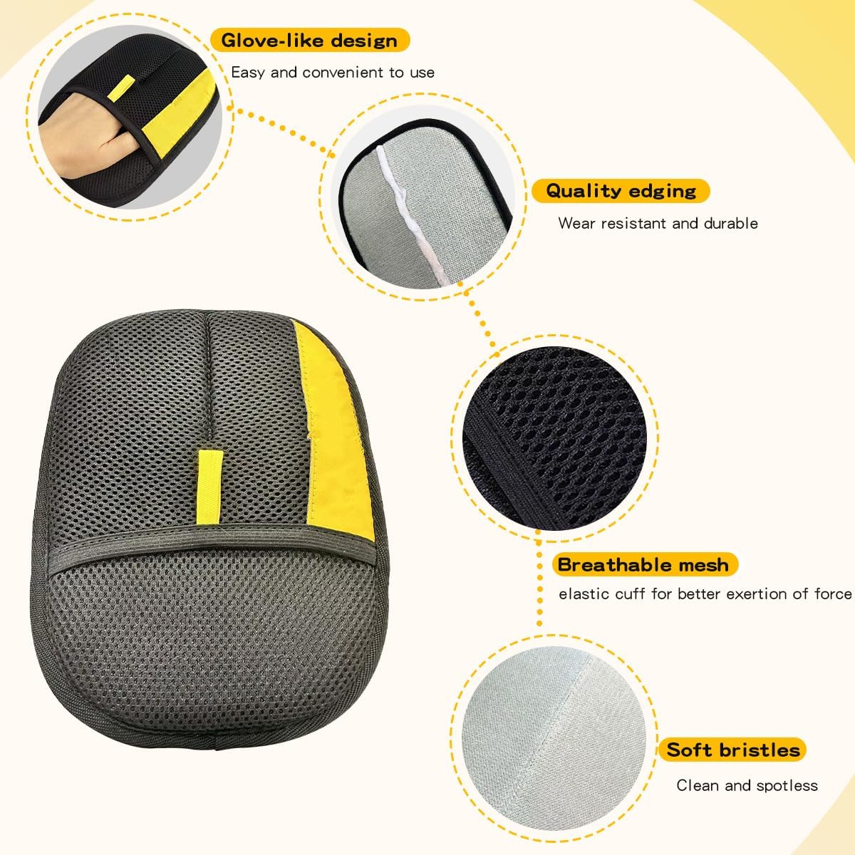 Pet Hair Remover Gloves for Cats & Dogs: New Upgrade Electrostatic Grooming Washable Reusable Cats & Dogs Hair Removal Gloves for Clean Couch Carpet Furniture Clothes Car Seat