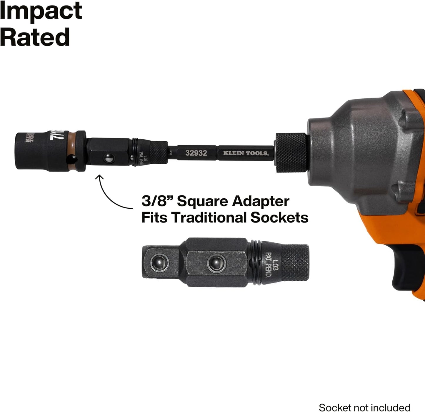 Klein Tools 32516HD KNECT 16-in-1 Impact-Rated Hybrid Screwdriver/Nut Driver, Magnetic, Flip Socket, 11 Bits, 2 Nut Drivers, 3/8-Inch Square Adapter