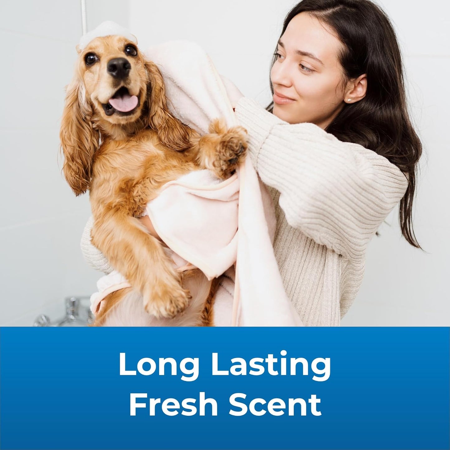 PetAg Fresh ’n Clean Oatmeal ’n Baking Soda Shampoo - Tropical Fresh Scent - 64 oz - Nurtures Dry, Itchy & Sensitive Skin with Vitamin E & Aloe - Strengthens & Repairs Coats - Soap Free