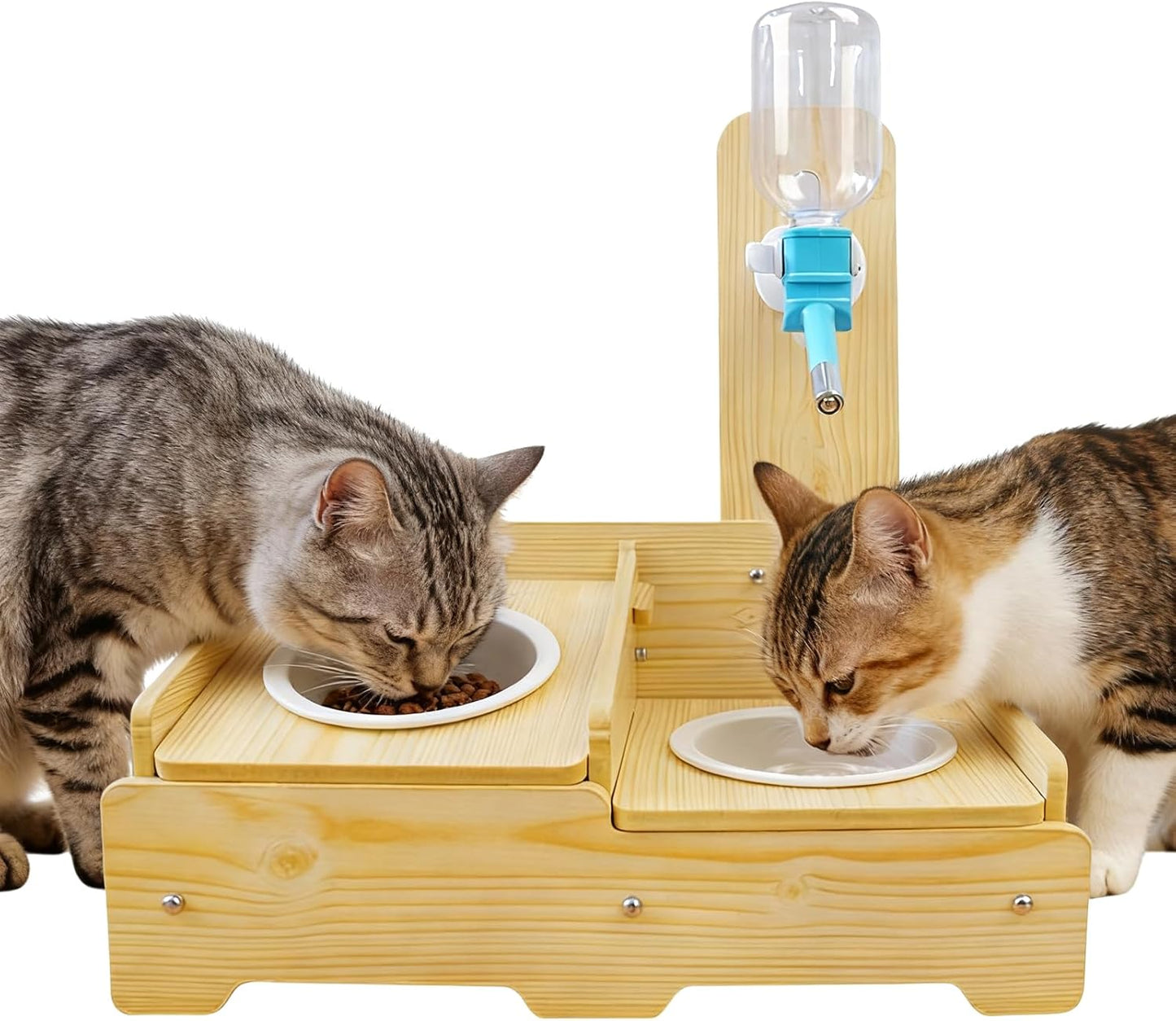 Pet Hydration Station, Portable Raised Wooden Feeder, Multi Purpose Drinking Bowl with Long Lasting Utility Design, Accessories for Rabbits Ferrets Guinea Pigs Small Pets Patio Porch Yard Garage