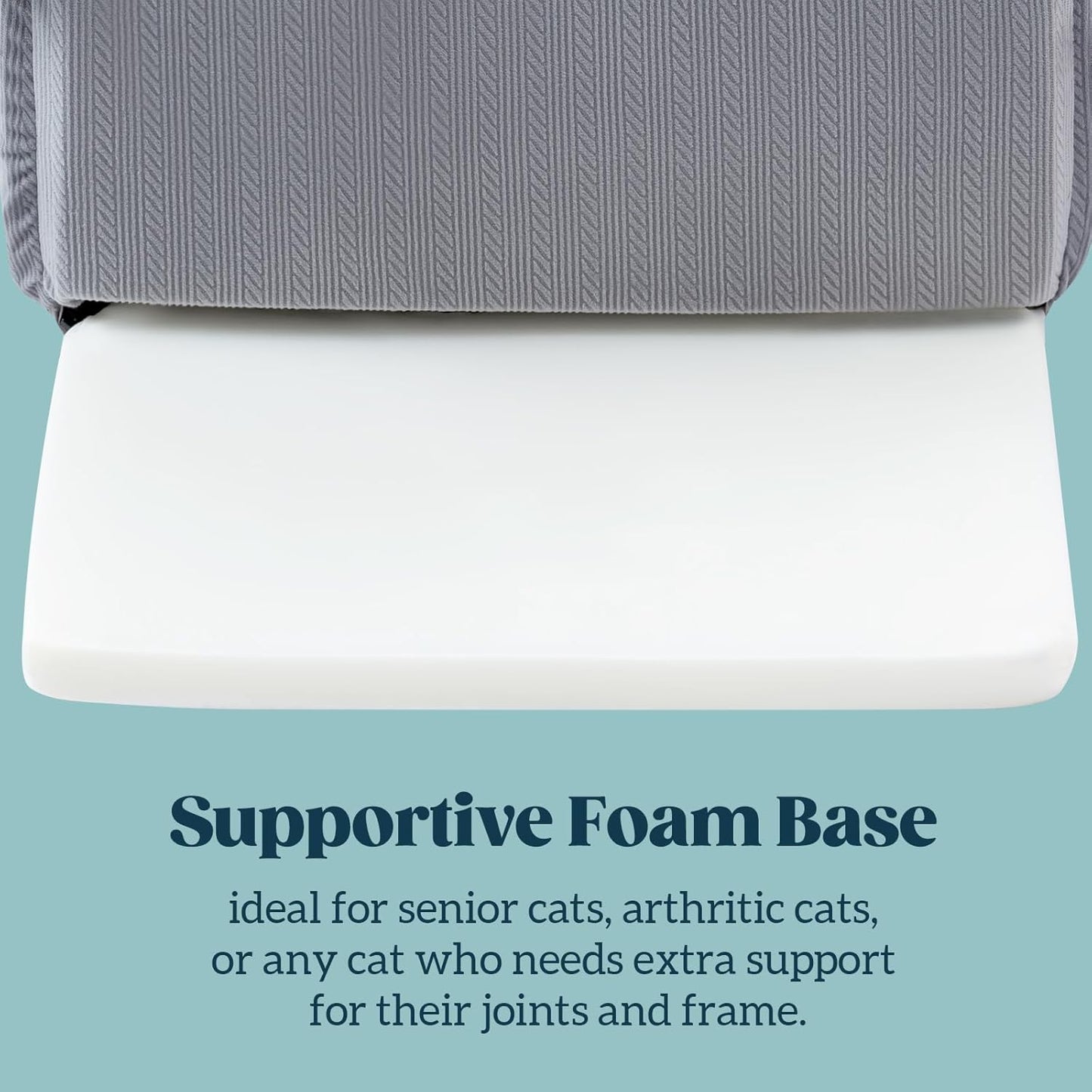 Cat Houses for Indoor Cats - Large Cat Cave Bed with Removable Support Foam and Washable 2-Side Mat - Covered Cat Bed for Cat Hideaway - Enclosed Cat Hideout for Kitten and Small Pet, Grey